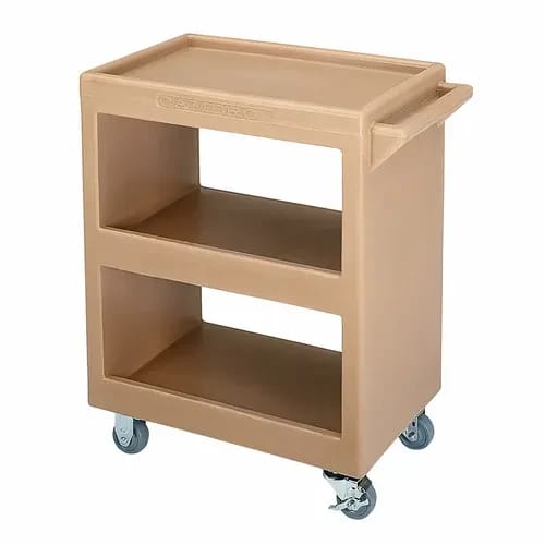 Cambro BC2254S157 3-Shelf 350 Lb. Capacity Coffee Beige Utility Bus Cart — view 2