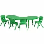 Flash Furniture YU-YCX-0043-2-MOON-TBL-RED-E-GG Red Preschool Activity Table Set with Four Chairs — view 3