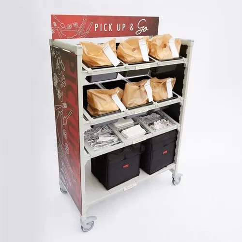 Cambro Camshelving CPM244867FX2480 4-Tier Speckled Gray Mobile Flex Station 24"W X 48"L X 67"H — view 2