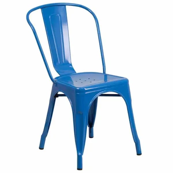Flash Furniture CH-31230-BL-GG Blue Galvanized Steel Chair — view 2