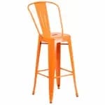 Flash Furniture ET-3534-30-CB-WD-GG Teal Blue Galvanized Steel Bar Stool with Wood Seat — view 5