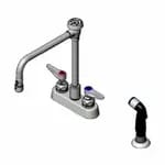 T&S B-1151 4" Deck Mount Workboard Faucet with 8" Swing Spout Nozzle and Spray Hose — view 6