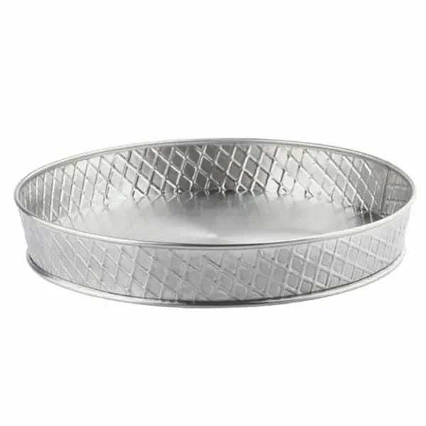 Tablecraft 10035 Lattice Stainless Steel Round Platter 10-1/2" Diameter x 1-1/2" — view 1