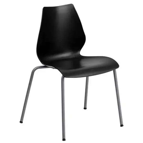 Flash Furniture RUT-288-BK-GG Chair Black Plastic Seat and Metal Frame — view 2