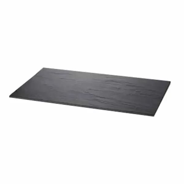 Tablecraft MG1 Frostone Black Slate Rectangular Melamine Serving Tray 20-3/4" x 12-3/4" — view 1
