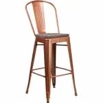 Flash Furniture CH-31320-30GB-OR-GG Orange Galvanized Steel Bar Stool — view 5