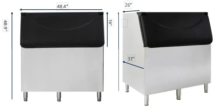 Icetro IB-085-48 Ice Storage Bin 816 Pound Capacity High Density Urethane Interior — view 2