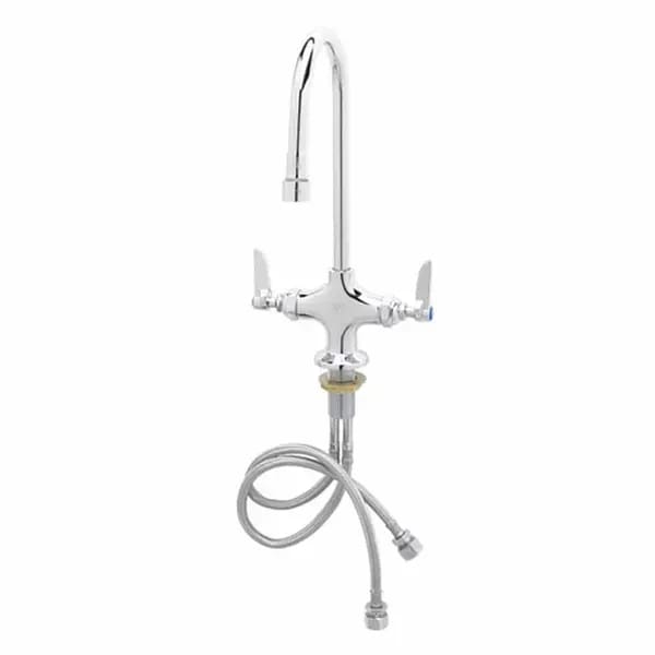 T&S B-0300-VR Single Hole Deck Mount Double Pantry Faucet with 5-3/4" Gooseneck Spout — view 1