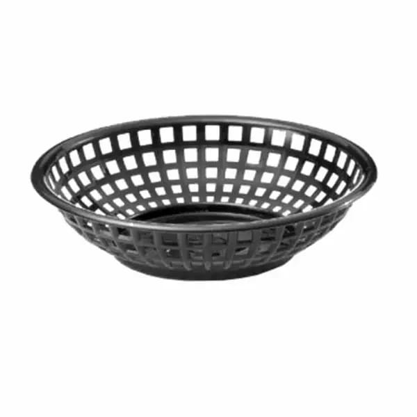 Tablecraft 1075BK Black Round Platter Basket 8" x 2" | Case of 36 — view 1