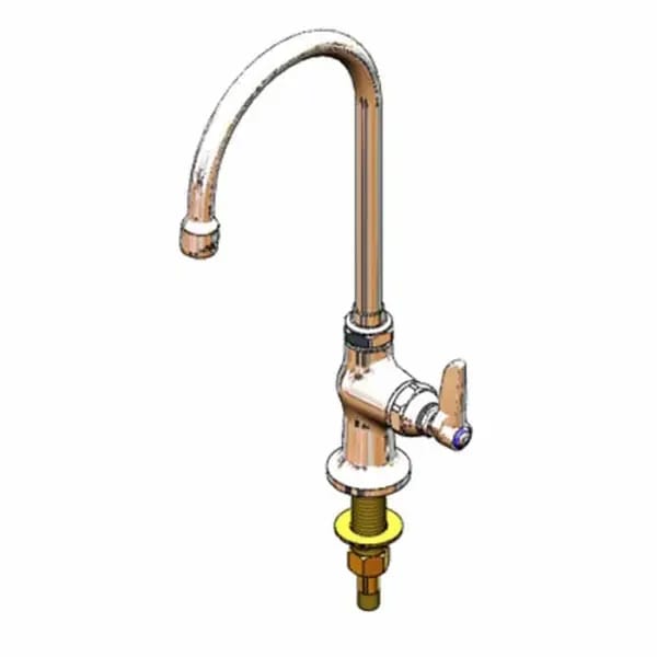 T&S B-0308-QT-WS Single Hole Deck Mount Pantry Faucet with 5-3/4" Gooseneck Spout — view 2