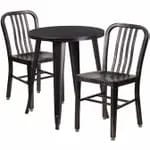 Flash Furniture CH-51080TH-2-18VRT-BK-GG Black Metal Table and Chair Set with Two Chairs — view 3