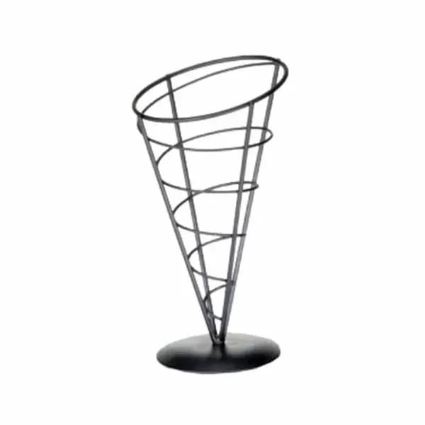 Tablecraft AC59 Black Metal Vertigo Appetizer Cone 5" x 9" — view 1