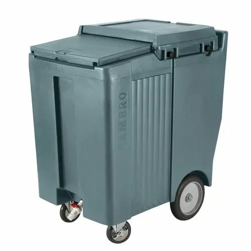 Cambro Slidinglid ICS200TB401 200 Lb. Slate Blue Mobile Ice Caddy — view 1