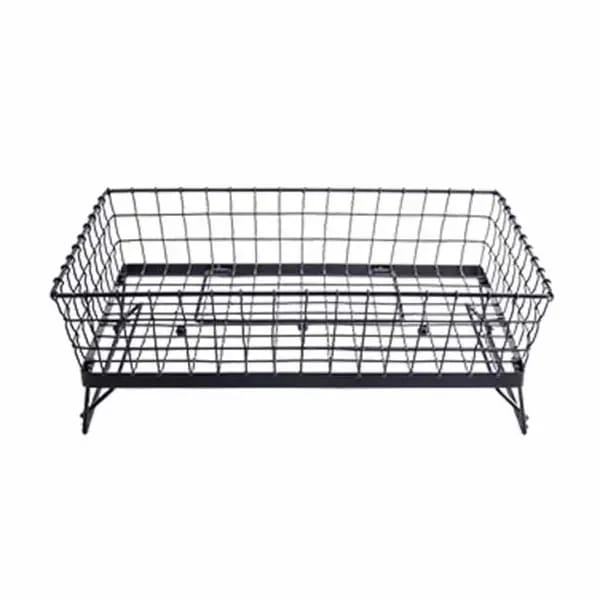 Tablecraft GMT21125 Black Metal Grand Master Transformer Rectangular Basket 20-1/2" x 12" x 5 — view 1