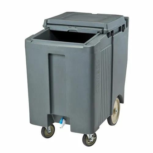 Cambro Slidinglid ICS175TB191 175 Lb. Granite Gray Mobile Ice Caddy — view 1