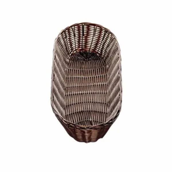 Tablecraft 2418 Black Oblong Woven Basket 15" x 6" x 3 | Case of 12 — view 2