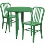 Flash Furniture CH-51090TH-2-18VRT-BL-GG Blue Metal Table and Chair Set with Two Chairs — view 5