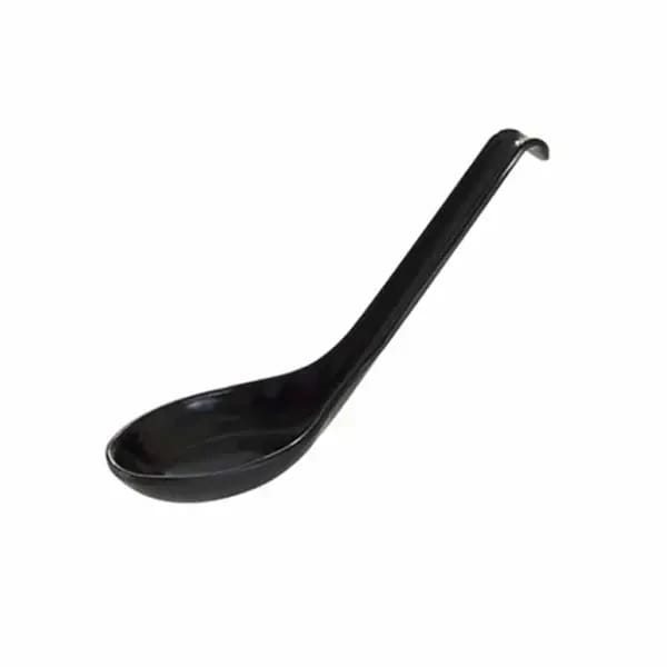 Thunder Group 7200BK Classic Black 5/8 oz. Melamine Soup Spoon | Case of 60 — view 2