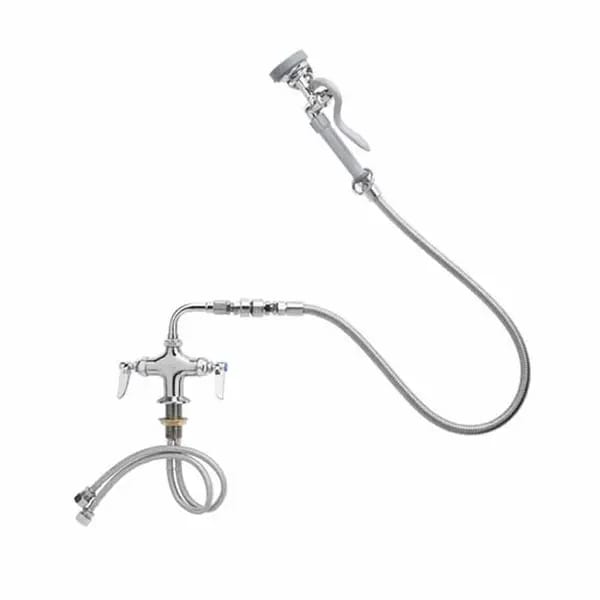 T&S B-0200-44H-VB Single Hole Deck Mount Pre-Rinse Faucet with 44" Spray Hose and Wall Hook — view 2