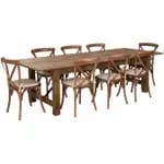Flash Furniture XA-FARM-2-GG Folding Wood Farm Table Set with Four Benches — view 5
