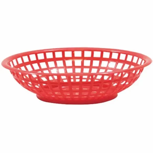 Tablecraft 1075R Red Round Platter Basket 8" x 2" | Case of 36 — view 2