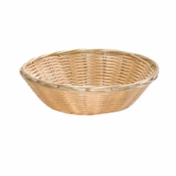 Tablecraft 1175W Natural Round Woven Basket 8-1/2" x 2-1/4" | Case of 12 — view 1