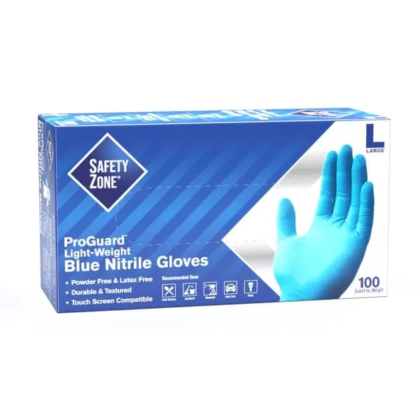 Impact GNPR-LG-1A Large Powder Free Blue Nitrile Disposable Gloves | Box of 100 — view 1