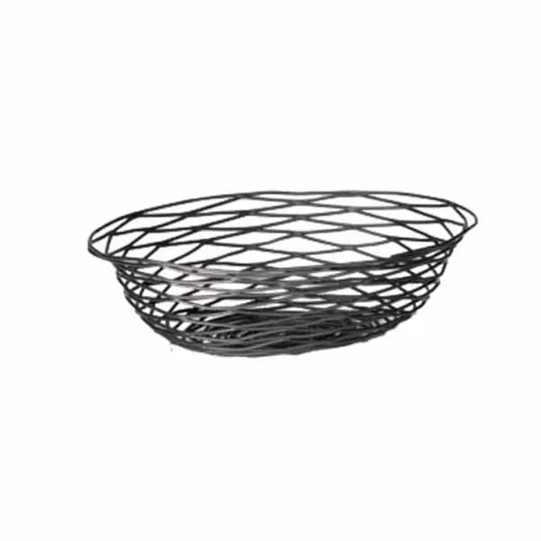 Tablecraft BK17412 Black Metal Artisan Oval Basket 11-3/4" x 9" x 3" — view 2