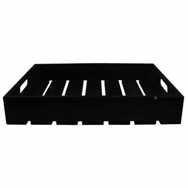 Tablecraft CRATE134BK Third Size Black Wood Display Crate 4-1/4" Deep — view 2