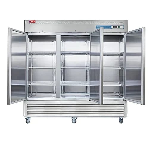 Westlake WKR-82B Reach-In Solid Door Merchandiser Refrigerator 3 Door 33-40°F — view 1