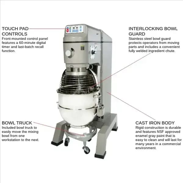 SP80PL 80 Quart Mixer with 3 HP, 208/60/3, 10 amp Custom Built Motor — view 3