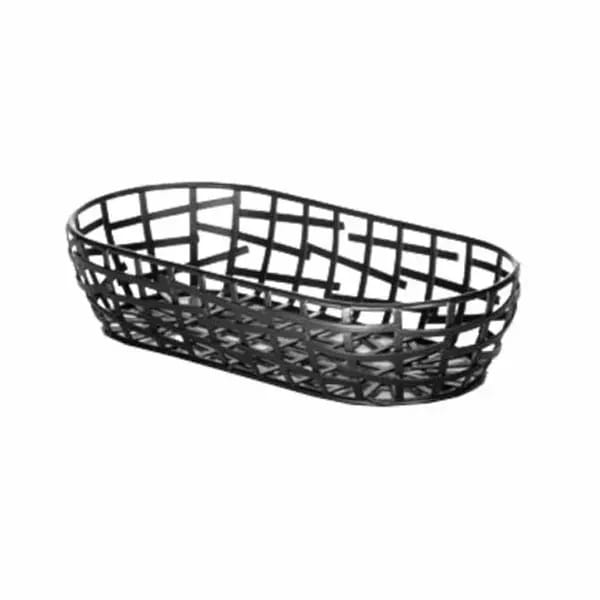 Tablecraft BC1709 Black Metal Complexity Oblong Basket 9" x 4-3/8" x 2" — view 1