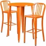 Flash Furniture CH-51090BH-2-30SQST-GN-GG Green Metal Bar Stool and Table Set with Two Bar Stools — view 3