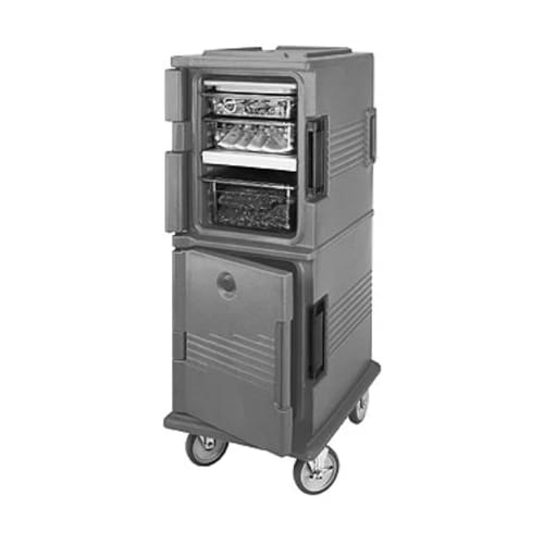 Cambro Ultra Camcart UPCHT800401 2-Compartment Slate Blue Heated Food Pan Carrier — view 2