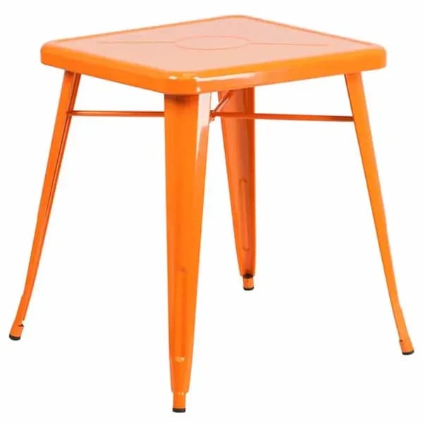 Flash Furniture CH-31330-29-OR-GG 23-3/4" Square Dining Height Galvanized Steel Orange Table — view 2