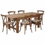 Flash Furniture XA-FARM-1-GG Wood Farm Table and Chair Set with Four Chairs — view 5