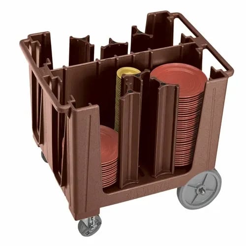 Cambro ADCS131 Polyethylene 6 Dark Brown Dish Caddy With 6 Adjustable Dividers — view 1