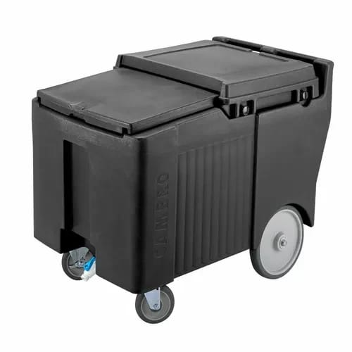 Cambro Slidinglid ICS175LB110 175 Lb. Black Mobile Ice Caddy — view 1