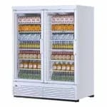 Turbo-Air TJMR-55SDB-N Black 62 cu. ft. 2 Swinging Door Refrigerator Merchandiser 65-1/8"W — view 3