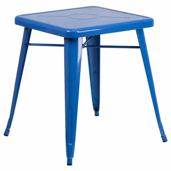 Flash Furniture CH-31330-29-BL-GG 23-3/4" Square Dining Height Galvanized Steel Blue Table — view 1