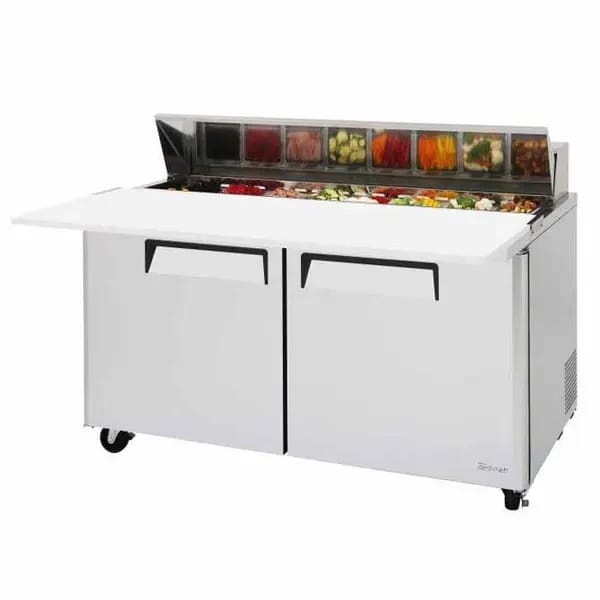 Turbo-Air MST-60-16-N 16 Pan 17" Deep Cutting Board 2-Door Sandwich Prep Table 60-1/4"W — view 1