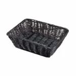 Tablecraft 2418 Black Oblong Woven Basket 15" x 6" x 3 | Case of 12 — view 4