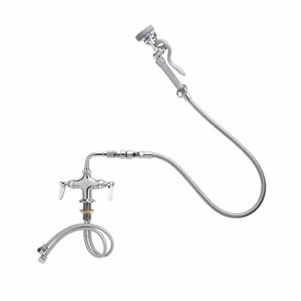 T&S B-0200-60H-VB Single Hole Deck Mount Pre-Rinse Faucet with 60" Spray Hose and Wall Hook — view 1
