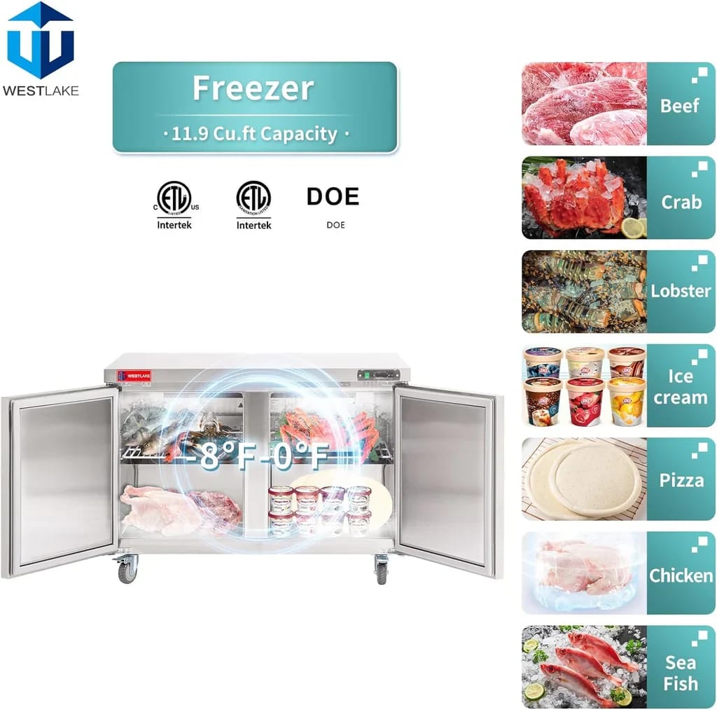 Westlake WKTF-48B Undercounter Freezer 2 Door -8-0°F — view 4