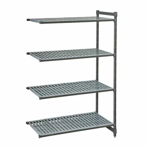 Cambro Camshelving CBA184872V4580 4-Shelf Polypropylene Brushed Graphite Add-On Shelving Unit 48"W X 18"D X 72"H — view 1