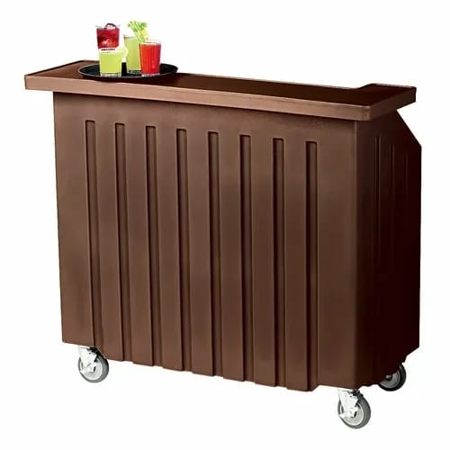 Cambro Cambar BAR540131 Dark Brown Portable Bar 5-Bottle Speed Rail Portable Bar 54"W X 25-7/8"D X 46-1/8"H — view 2