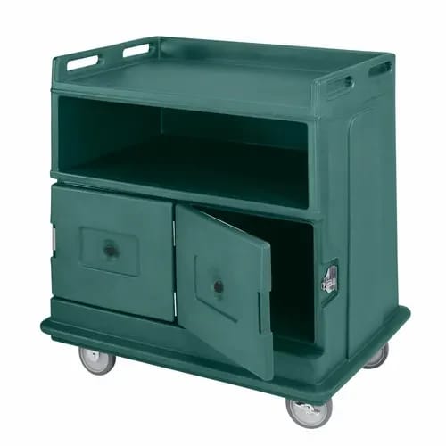 Cambro MDC24F192 2-Compartment Granite Green Beverage Service Cart — view 2