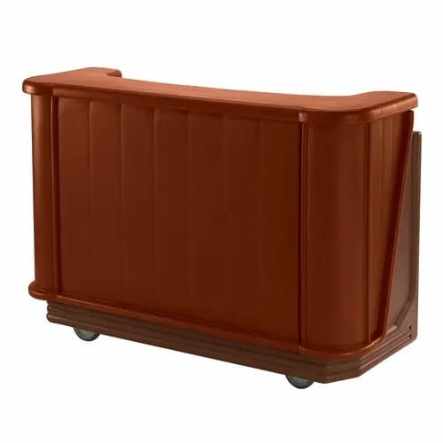 Cambro Cambar BAR650DX189 Brown Mahogany Portable Bar 7-Bottle Speed Rail 5-Button Soda Gun Portable Bar 67-1/2"W X 28-1/2"D X 47-1/2"H — view 1