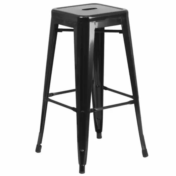 Flash Furniture CH-31320-30-BK-GG Black Galvanized Steel Bar Stool — view 2