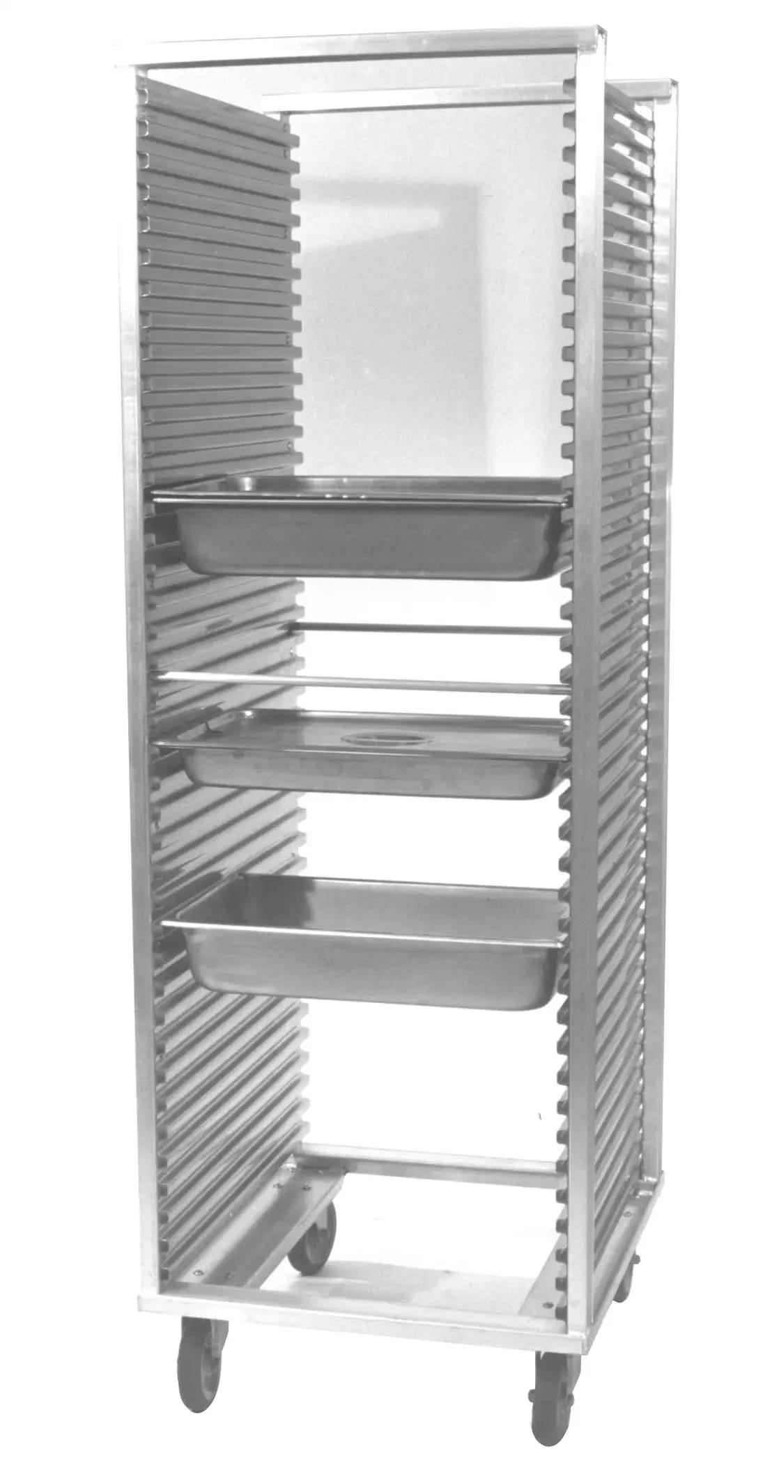 Carter-Hoffmann® O8619 Portable Aluminum Pan Rack Single Width Open Style Side-Loaded 19 Pan Capacity — view 1